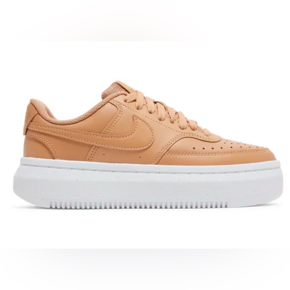 Nike Women’s Court Vision Alta Light Cognac Platform Leather Sneaker